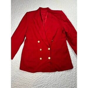 Preston & York Women’s Red 100% Pure Wool Vintage Blazer size 12